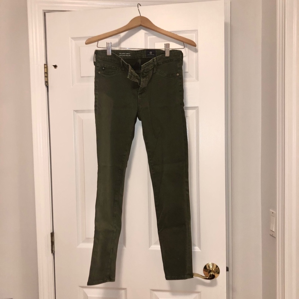 Army Green AG Abbey Ankle Mid-Rise Skinny Jeans